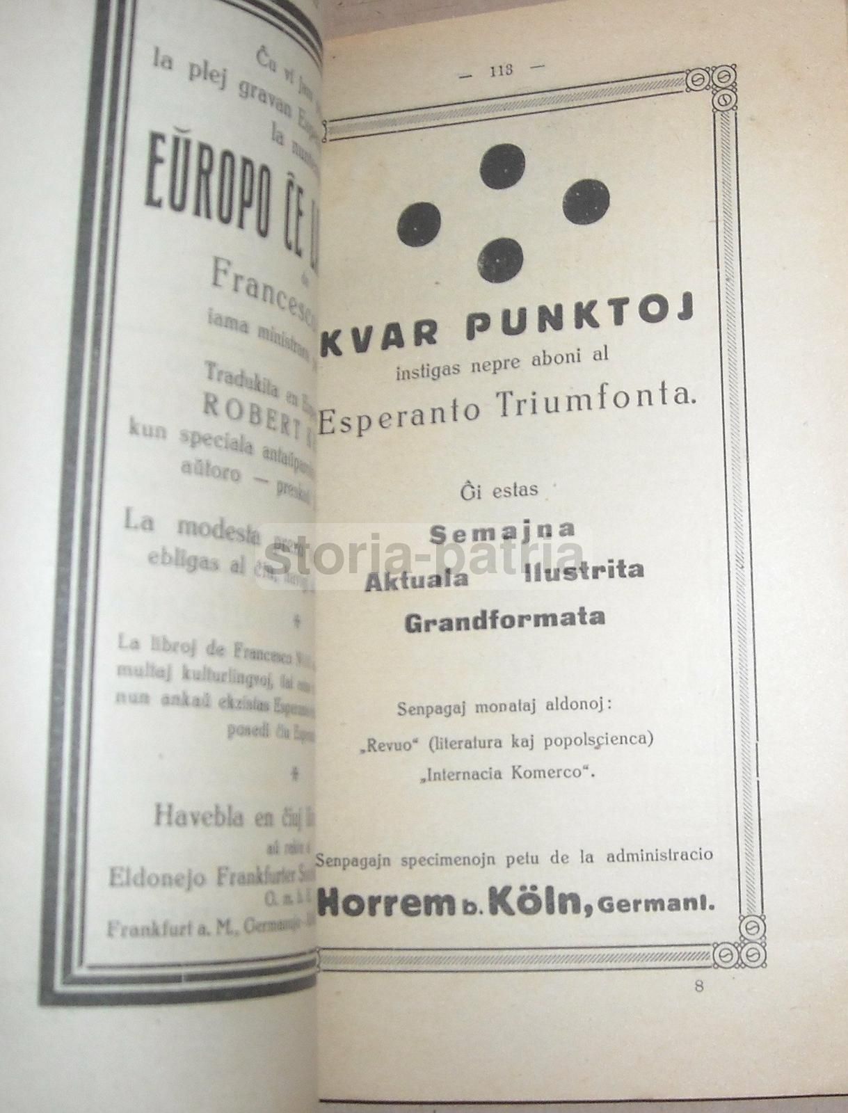 Congresso Esperanto Vienna 1924 Guida Programma Illustrata Hollinek