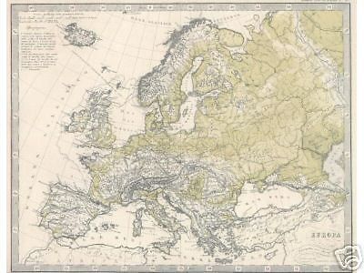 Prospetto Oro Idrografico d'Europa 1869, Stieler Berghaus
