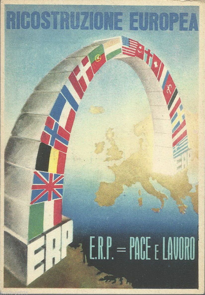 Cartolina ERP Ricostruzione Europea Anni '50 Artero Roma Originale