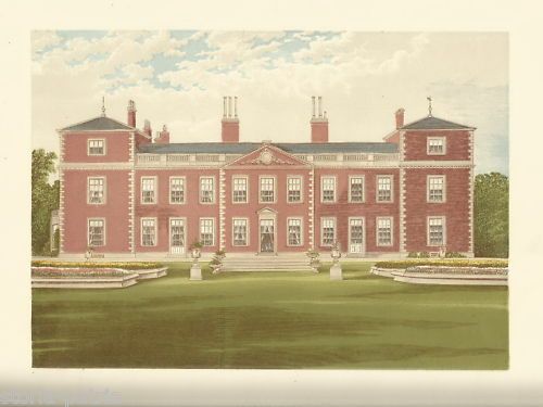 Euston Hall: Cromolitografia Originale Del XIX Secolo Di Dimora Nobiliare Inglese