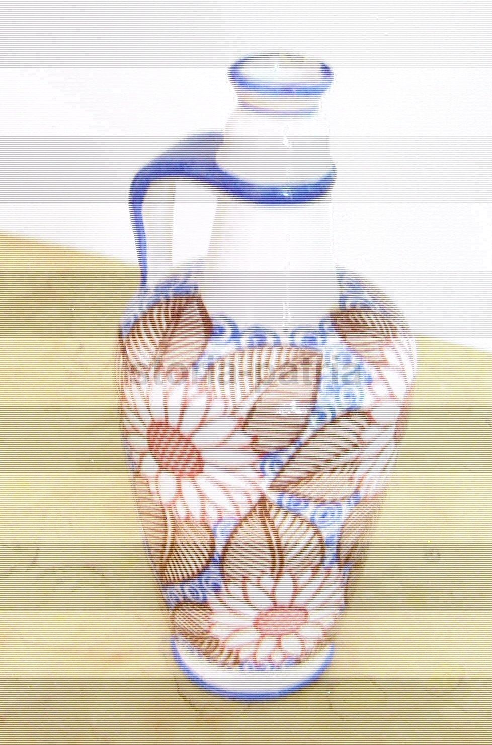 Bottiglia Ceramica Luxardo Faenza Anni '30 '40 Decoro Floreale