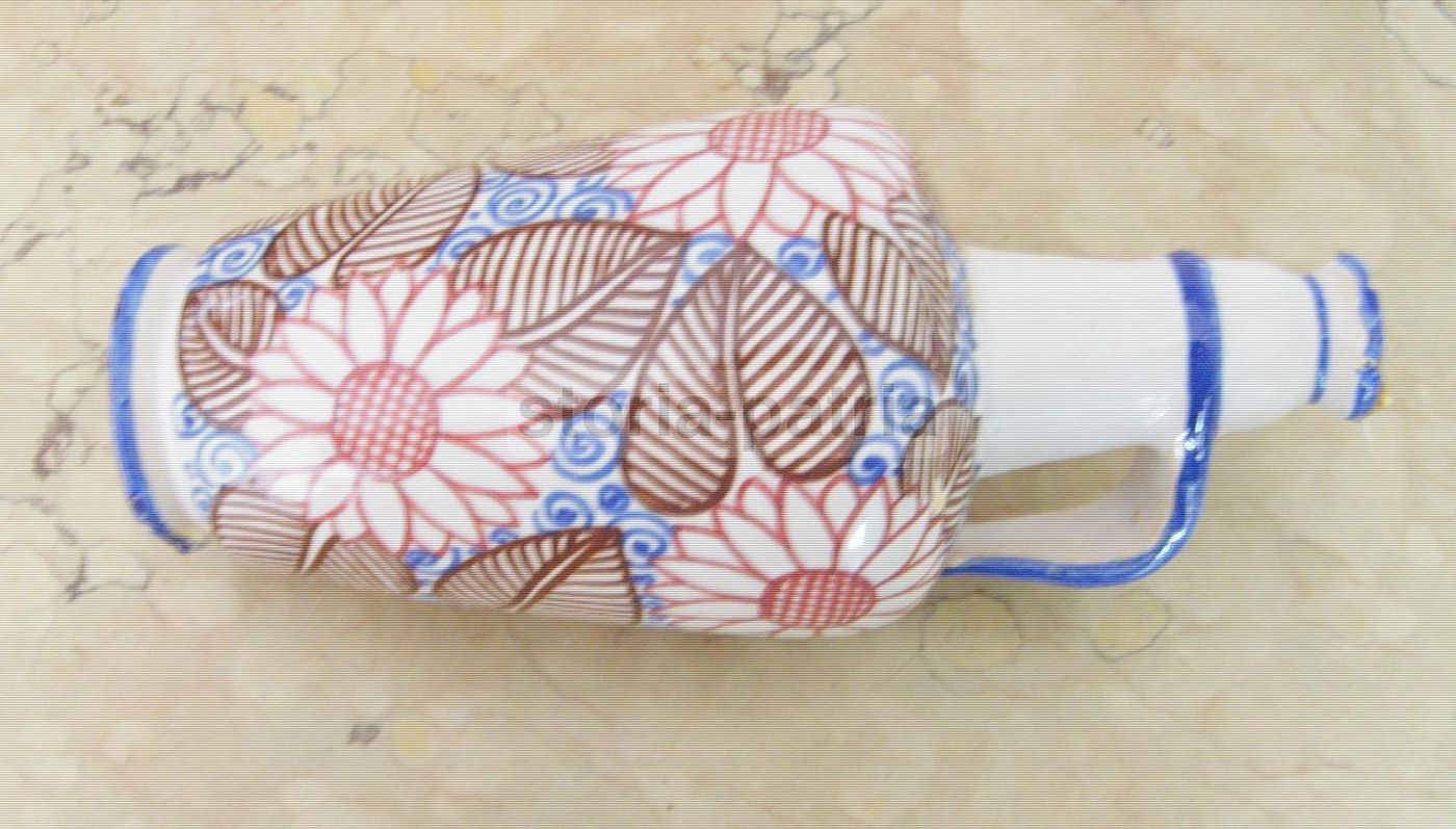 Bottiglia Ceramica Luxardo Faenza Anni '30 '40 Decoro Floreale