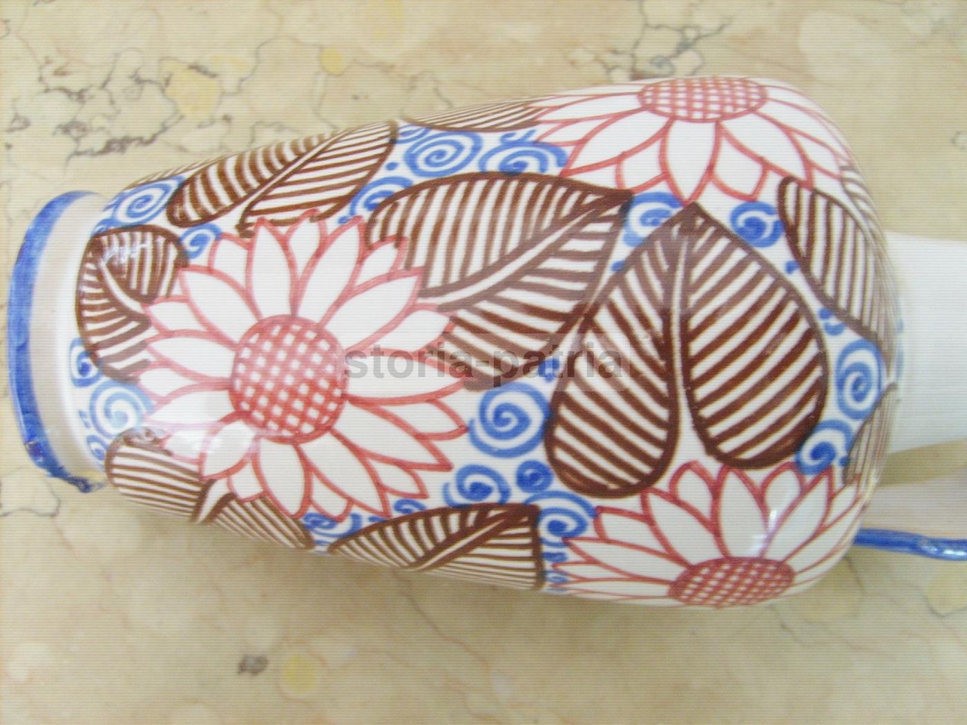Bottiglia Ceramica Luxardo Faenza Anni '30 '40 Decoro Floreale