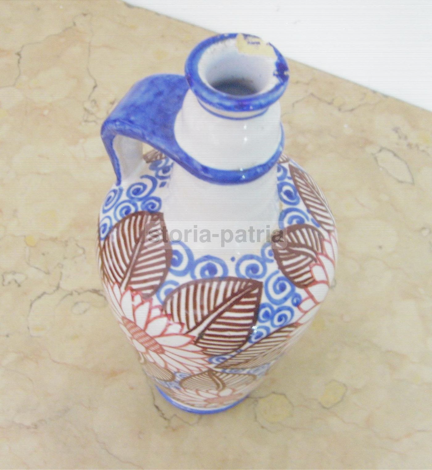 Bottiglia Ceramica Luxardo Faenza Anni '30 '40 Decoro Floreale