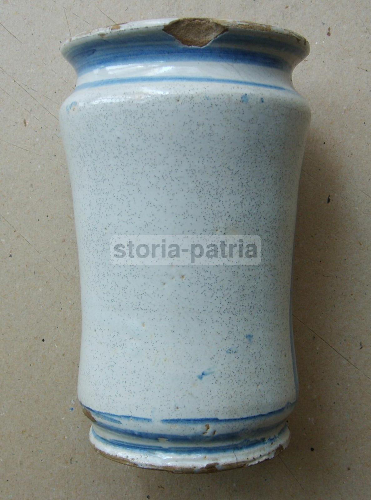 Albarello Da Farmacia In Antica Maiolica Napoletana Con Stemma Araldico, Metà Del '700