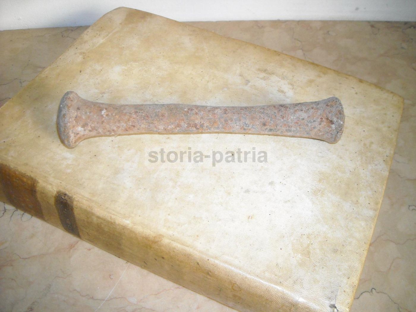 Antico Pestello In Ferro Battuto Del 1800 Da Farmacia Erboristeria