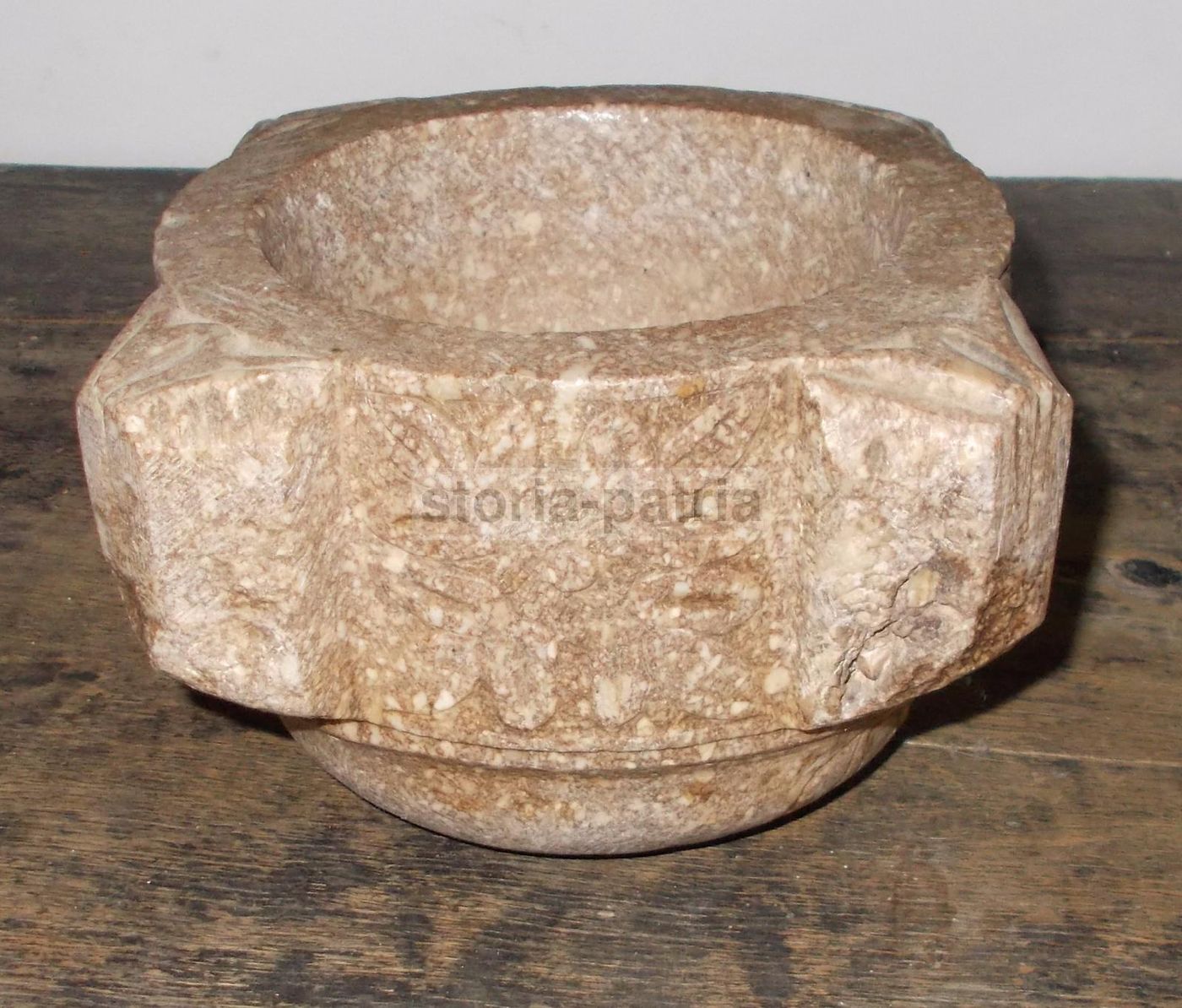 Antico Mortaio In Pietra Scolpito Xviii Xix Secolo Farmacia