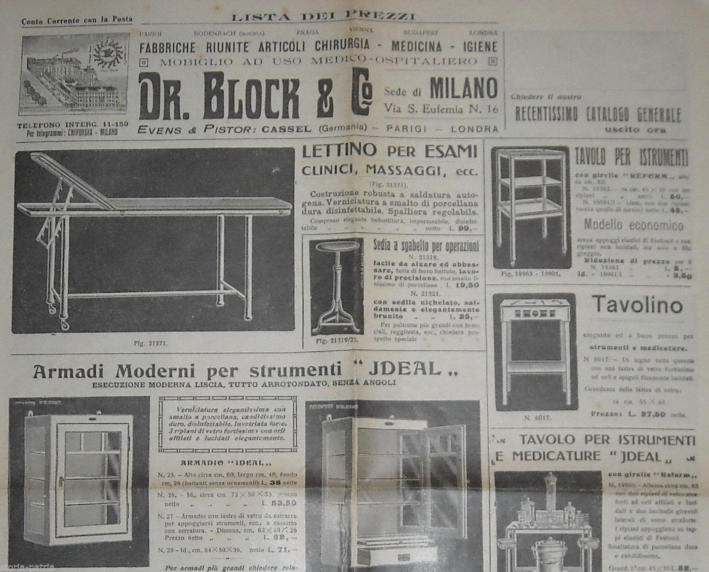 Catalogo Dr. Block Arredi Sanitari Milano Anni '30 Illustrato