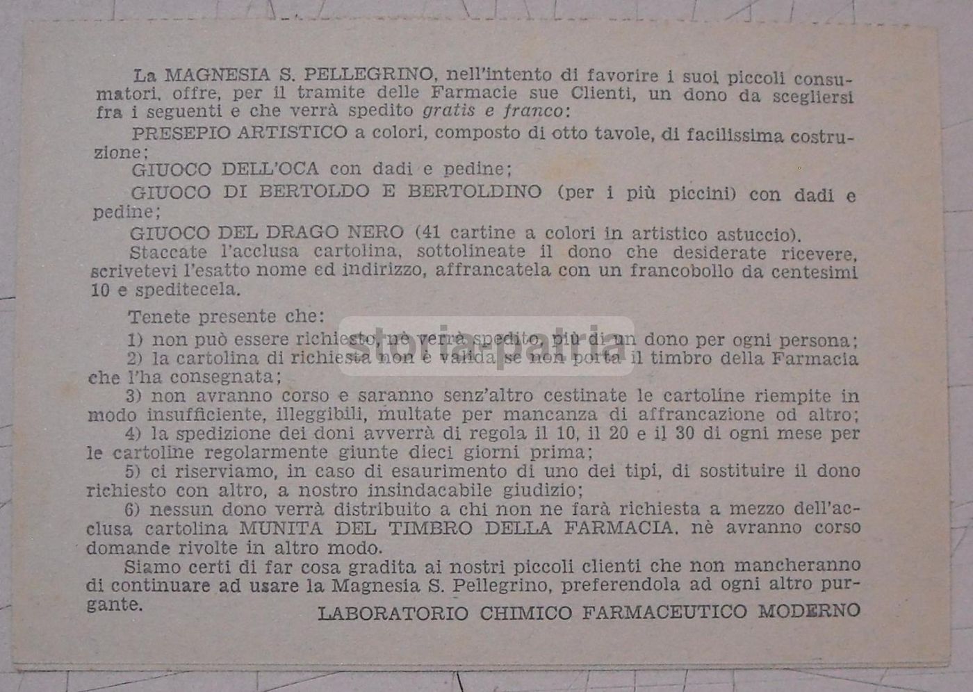Pieghevole Pubblicitario Magnesia S. Pellegrino, Anni '30, Milano