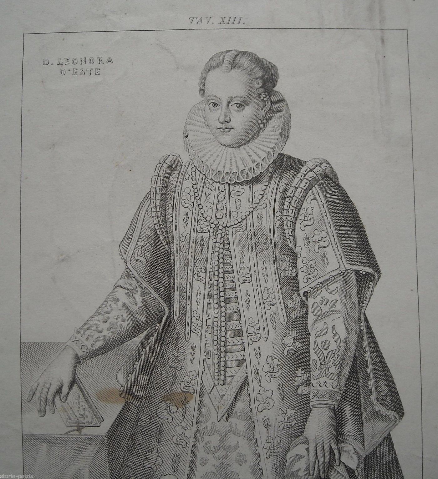 Leonora d'Este: Incisione Dell'Ottocento Di Francesco Garzoli Da Tiziano, Ferrara