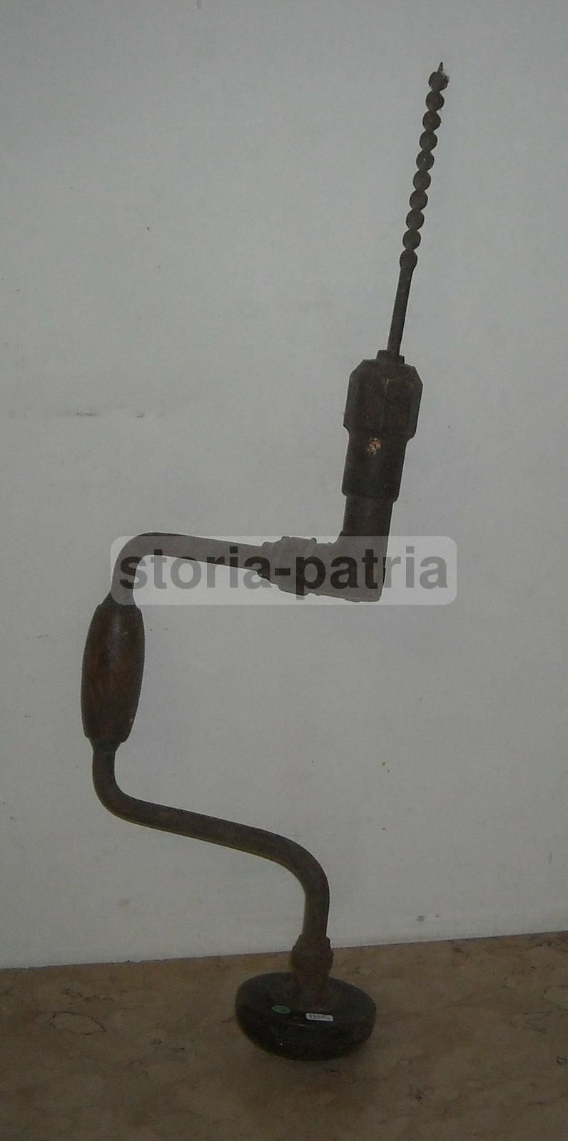 Antico Trapano Manuale In Ferro, Fine '800   Inizio '900