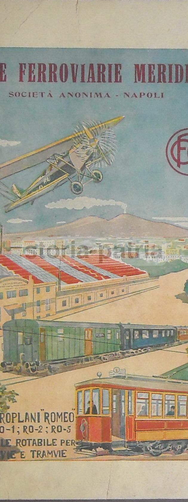 Pubblicità Officine Ferroviarie Meridionali Napoli Aeroplani Romeo