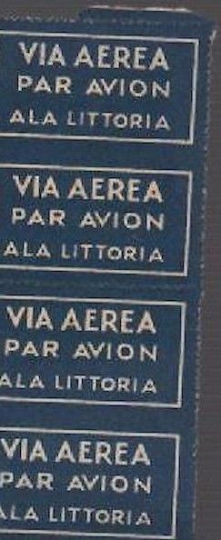 Etichette Posta Aerea Ala Vittoria Anni '30 Collezione Filatelica
