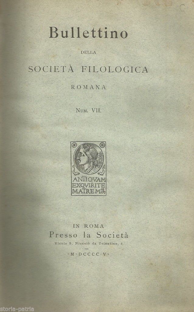 Bullettino Della Società Filologica Romana, N. VII (1905)   Petrarca E Baronzio