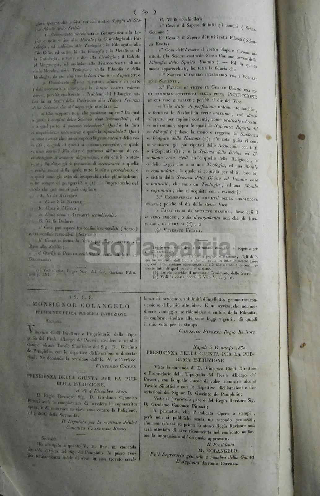 Geno Grafia Dello Scibile, De Pamphilis 1829 Napoli Rara Prima