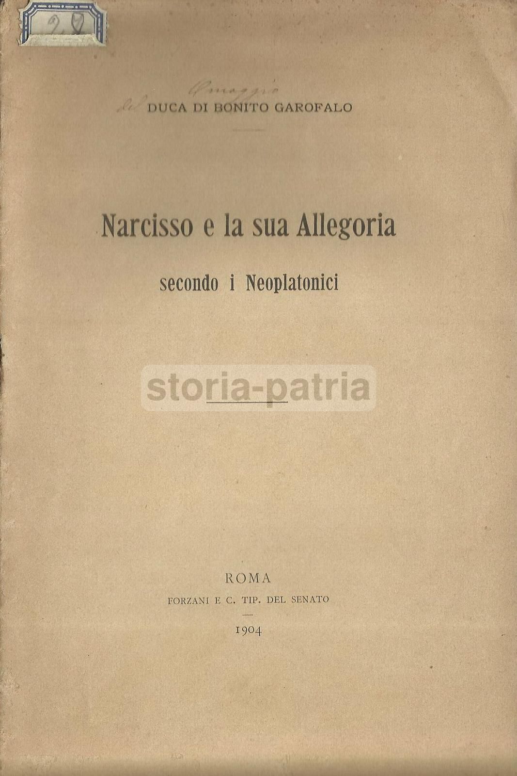 Narcisso E La Sua Allegoria Secondo I Neoplatonici, 1904
