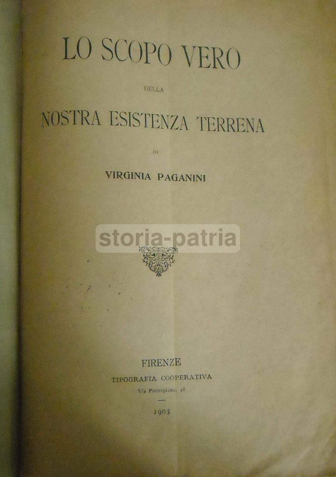 Lo Scopo Vero Della Nostra Esistenza Terrena   Paganini 1903