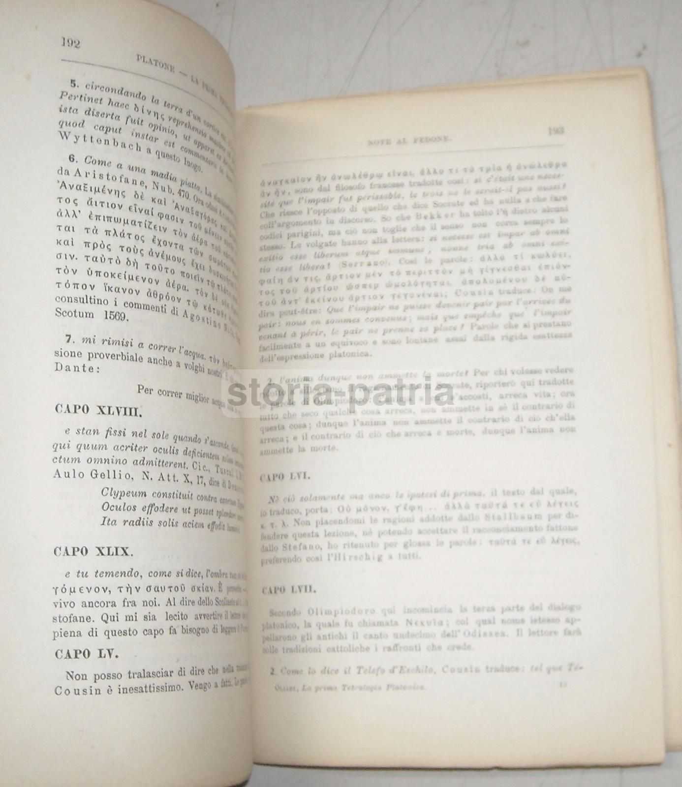 Prima Tetralogia Platonica Oliari 1877 Socrate Critone Fedone