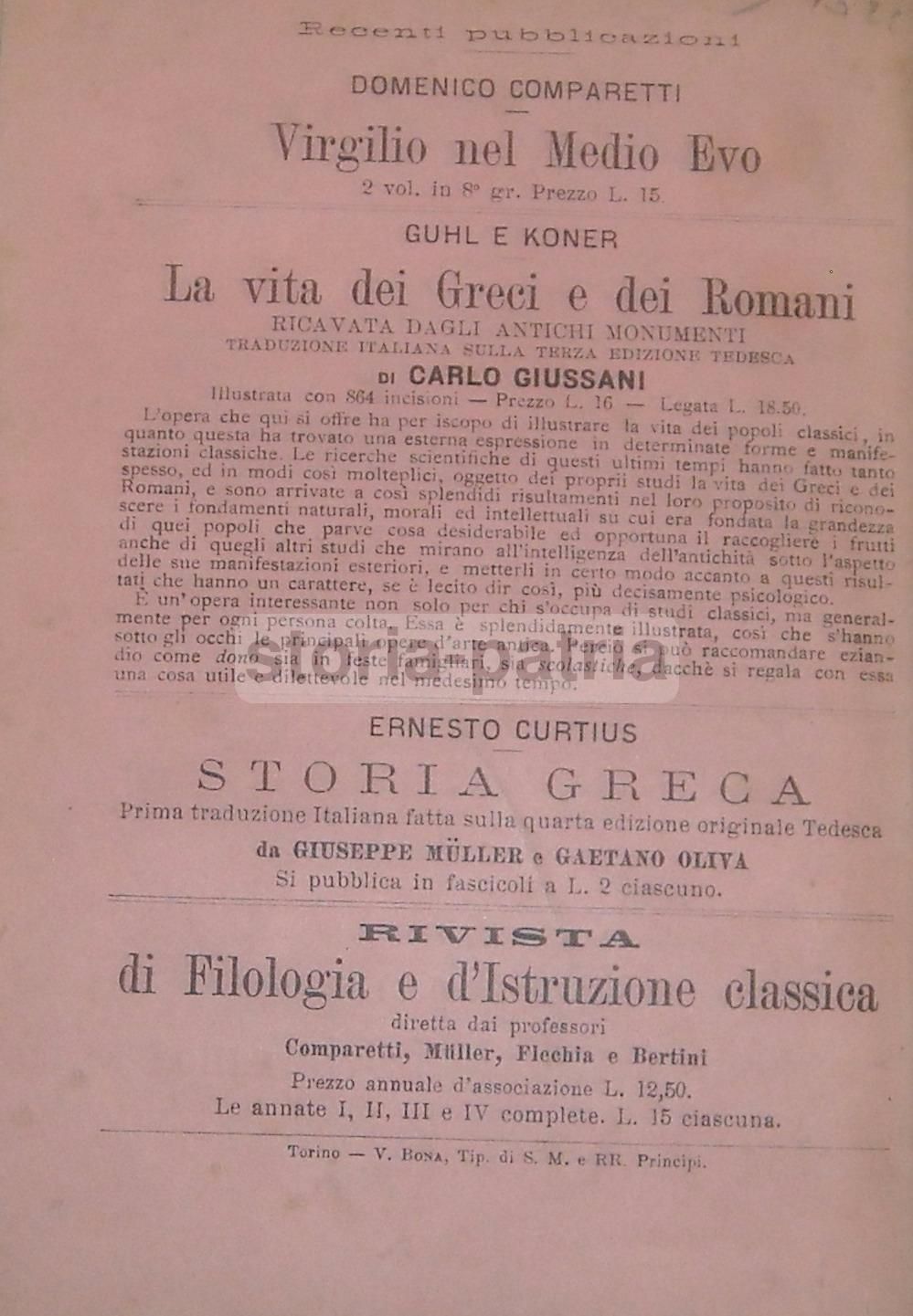 Prima Tetralogia Platonica Oliari 1877 Socrate Critone Fedone