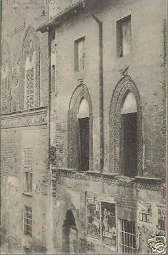 Cartolina d'Epoca Fiorenzuola D'Arda Teatro E Palazzo Grassi 1917