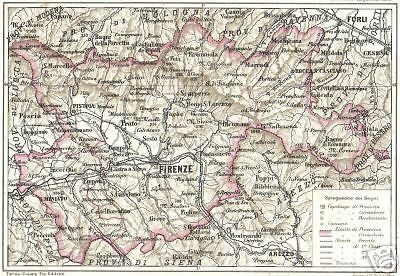 Mappa Antica Della Provincia Di Firenze (XIX Secolo)