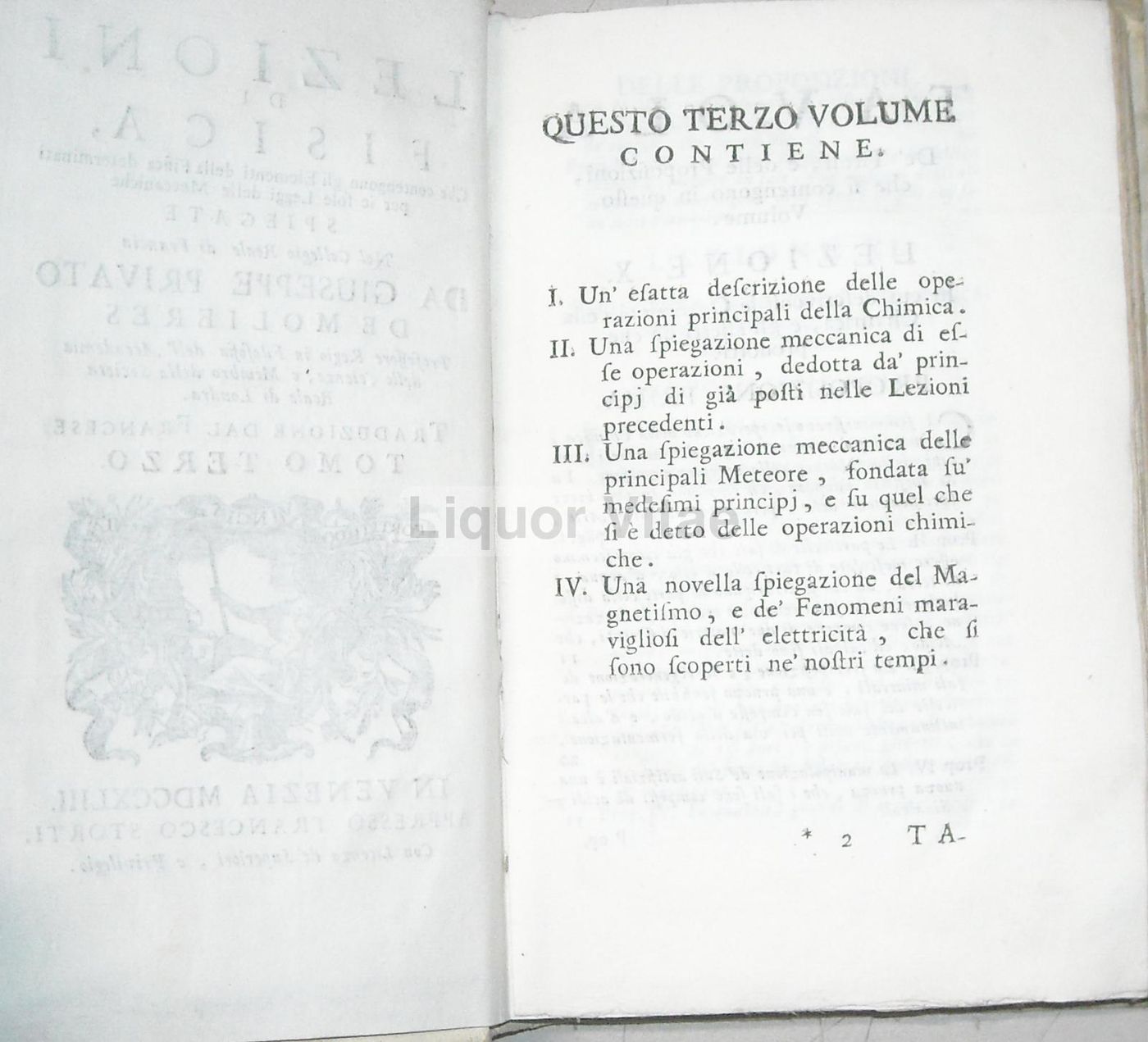 Lezioni Di Fisica   Giuseppe Privato De Molieres   Venezia 1743