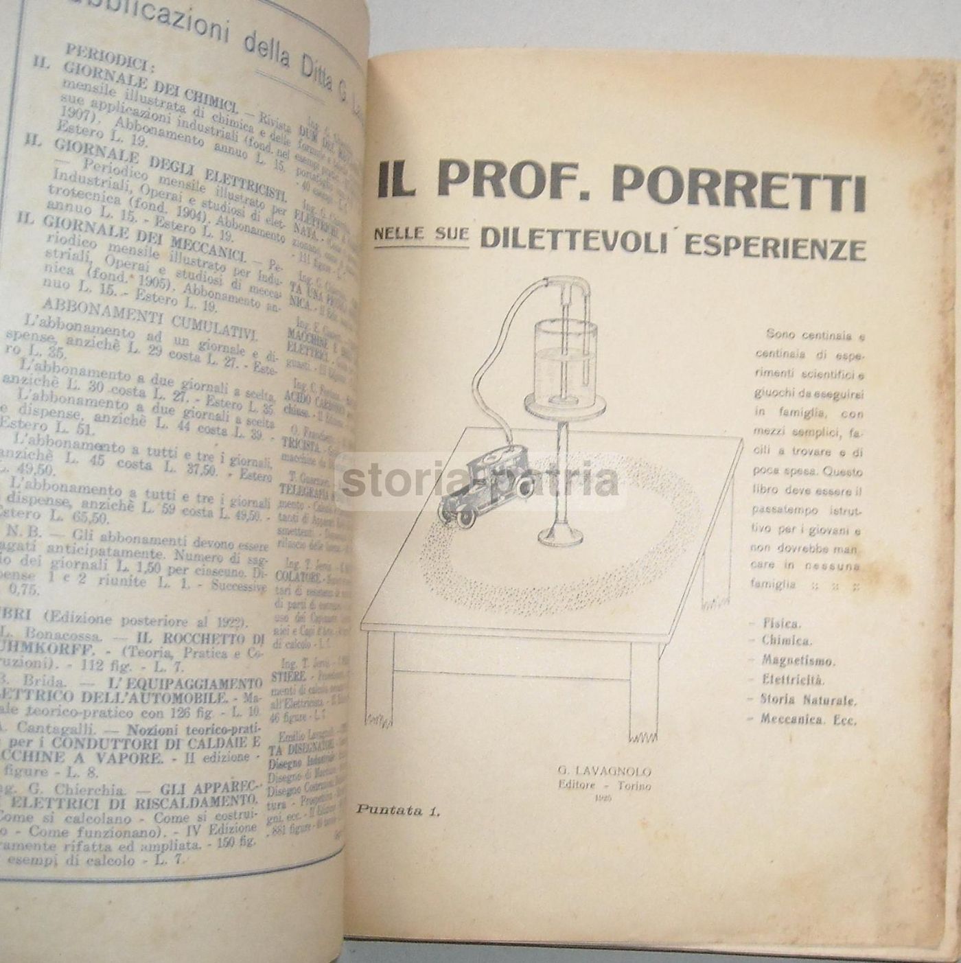 310 Esperimenti Del Prof. Porretti: Fisica, Chimica, Magnetismo (1925)