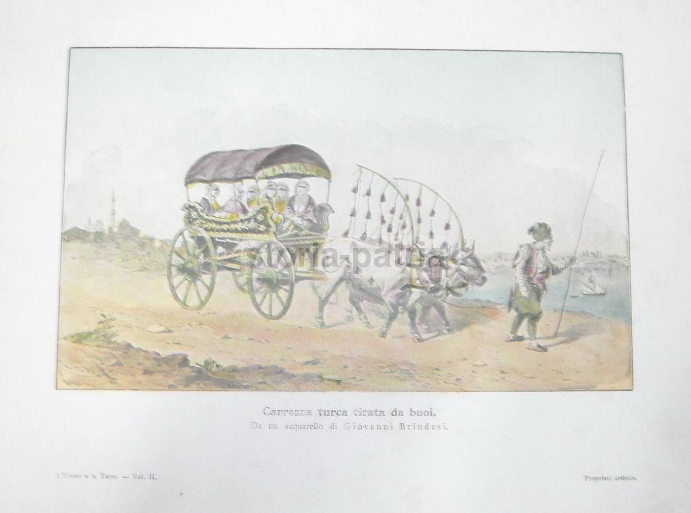 Carrozza Turca Con Buoi, Giovanni Brindesi, Stampa Antica Di Folklore
