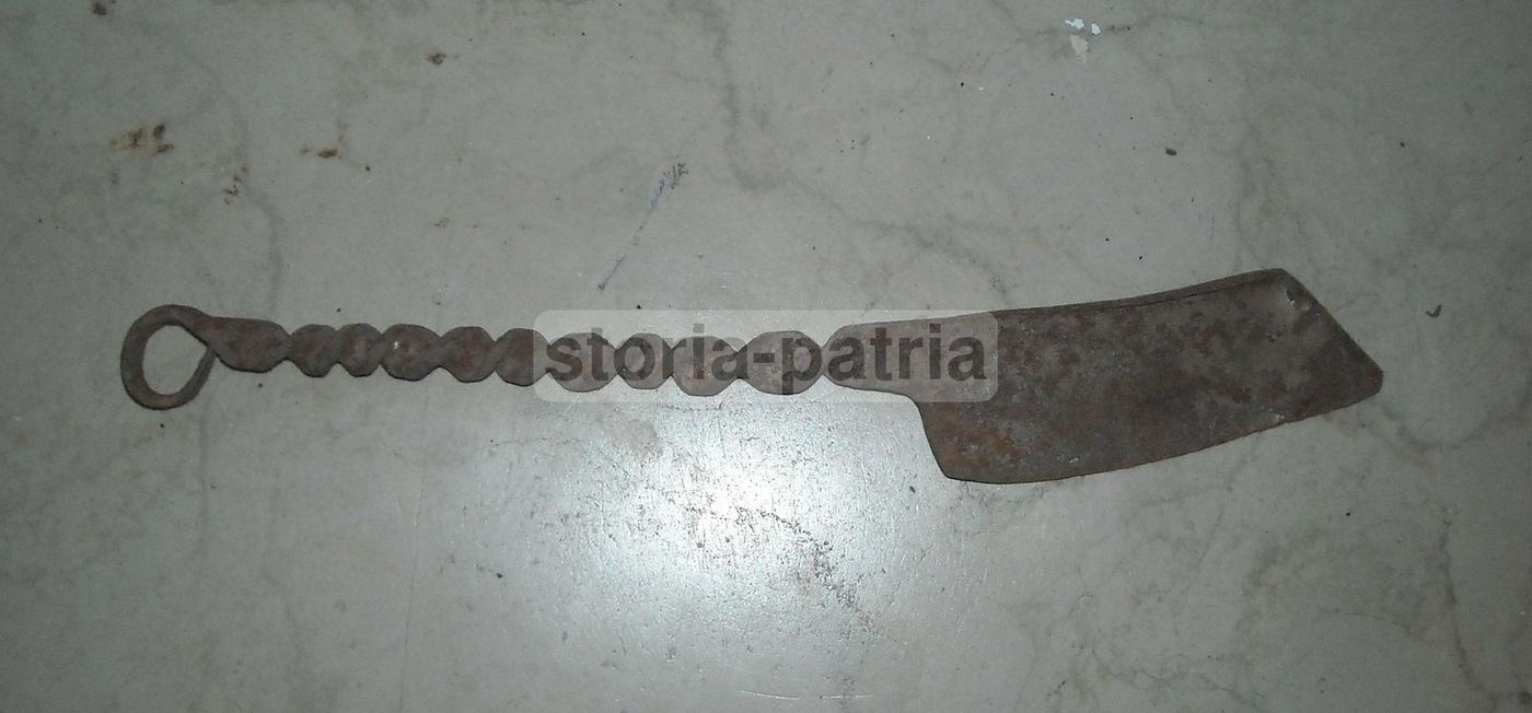 Antico Raschietto In Ferro Battuto Artigianale, Fine 1800   Inizio 1900