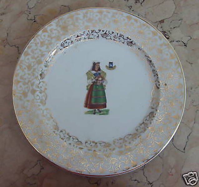Piatto Decorativo Costume Popolare Lazio Porcellana Langenthal