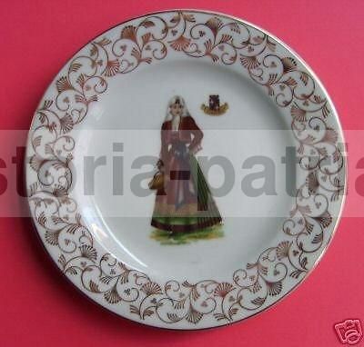Piatto In Porcellana Con Costume Popolare Sardo Langenthal