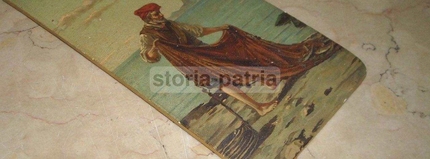 Antica Stampa Pescatore Napoletano Costiera Ottocento Cromolitografia