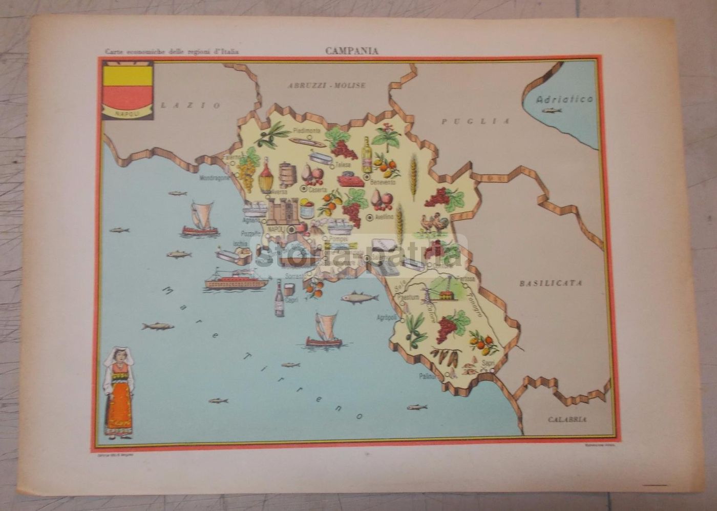Mappa Economica Campania Anni '50, Edizioni Bolis Bergamo