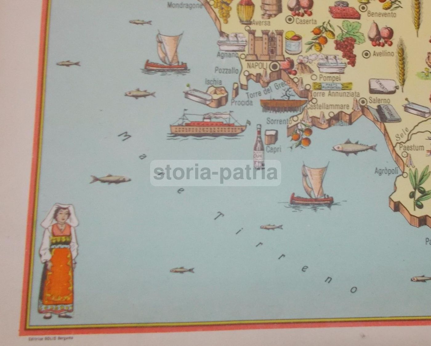 Mappa Economica Campania Anni '50, Edizioni Bolis Bergamo