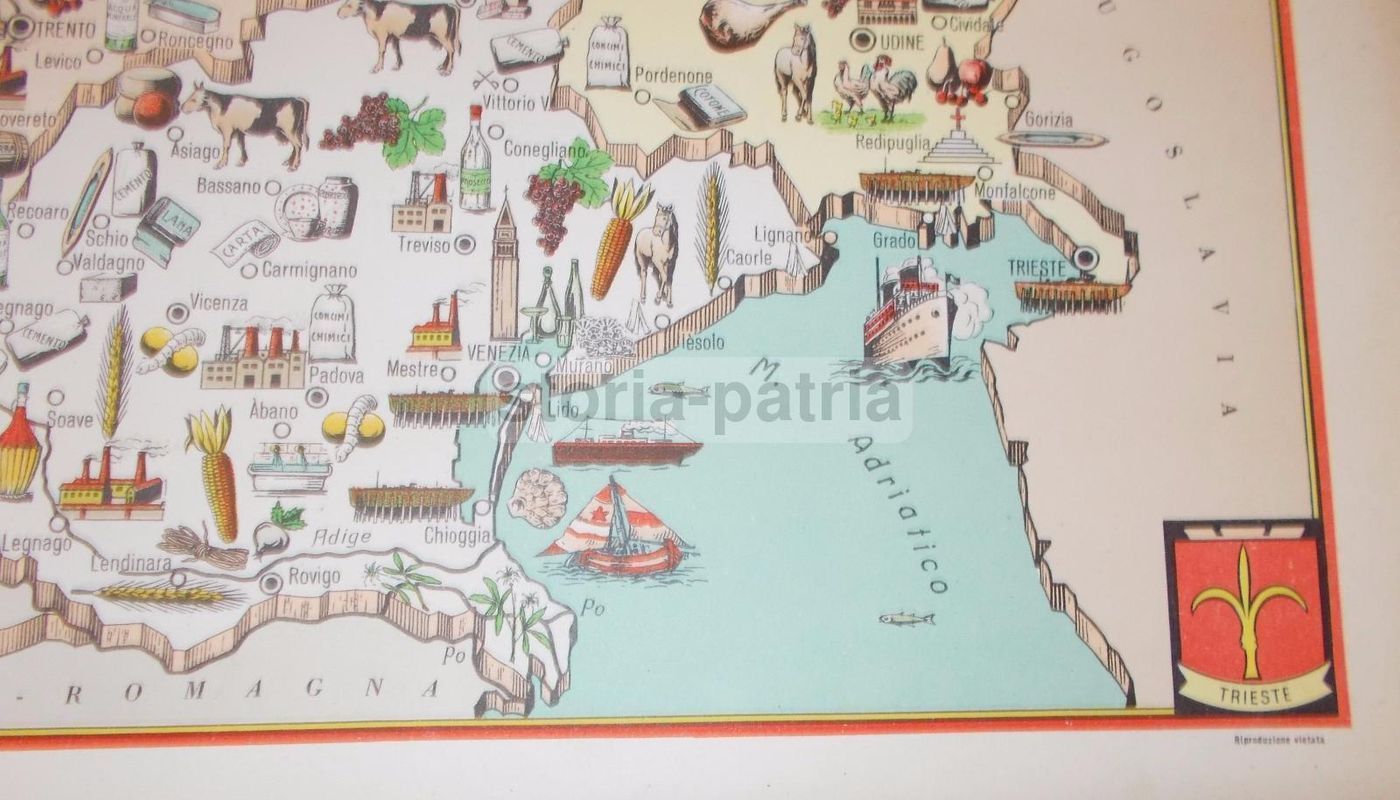 Mappa Economica Triveneto Anni '50, Folklore, Costumi, Edizioni Bolis