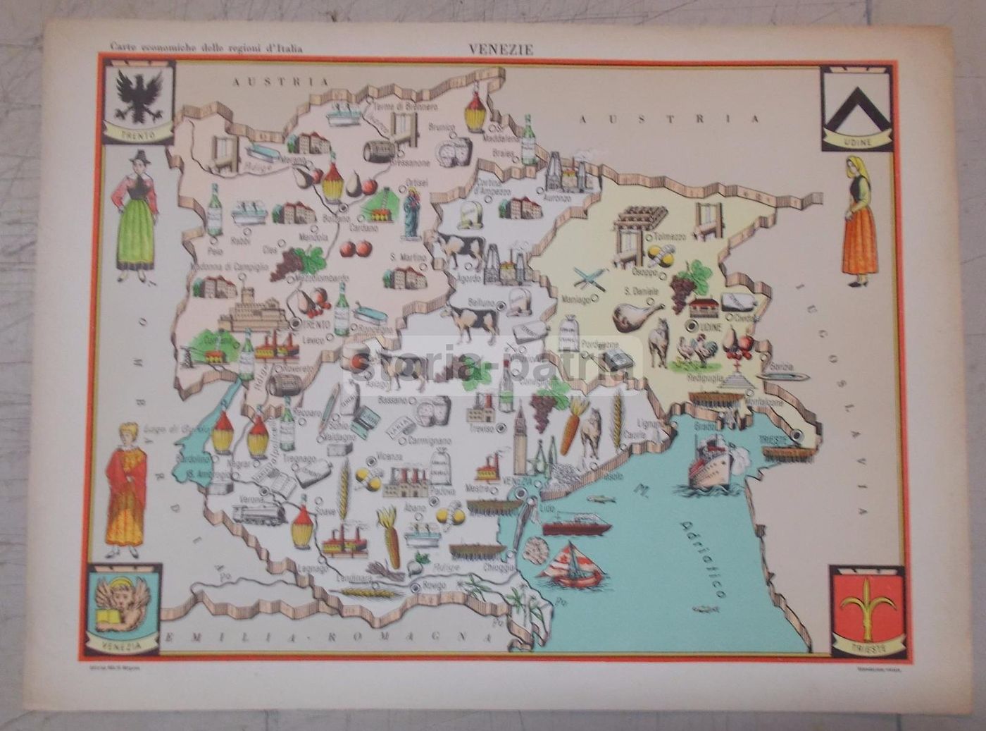 Mappa Economica Triveneto Anni '50, Folklore, Costumi, Edizioni Bolis