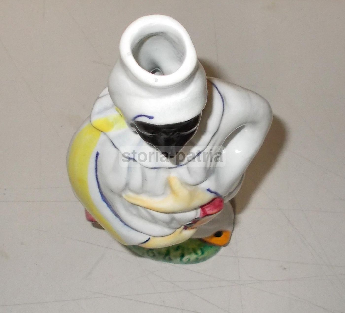 Bottiglia Ceramica Pulcinella Marmaca Maschera Napoletana Vintage