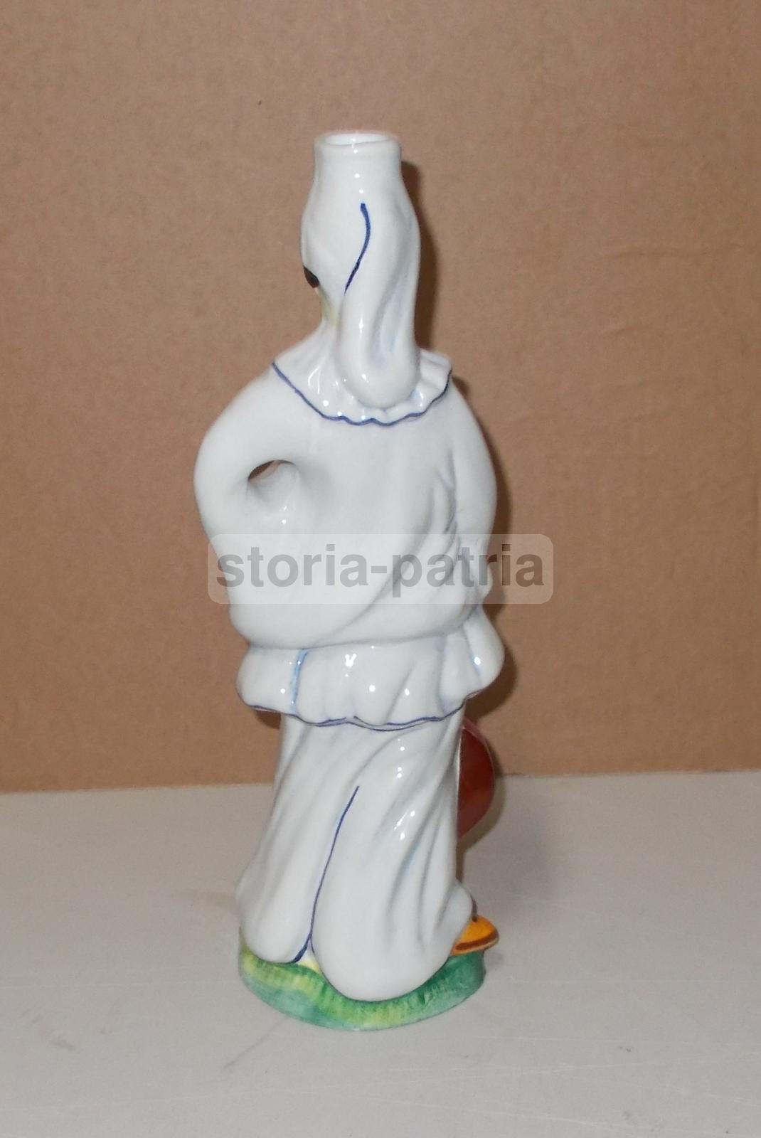 Bottiglia Ceramica Pulcinella Marmaca Maschera Napoletana Vintage