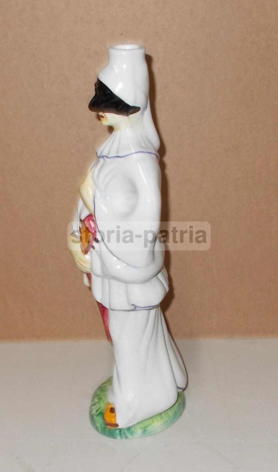 Bottiglia Ceramica Pulcinella Marmaca Maschera Napoletana Vintage