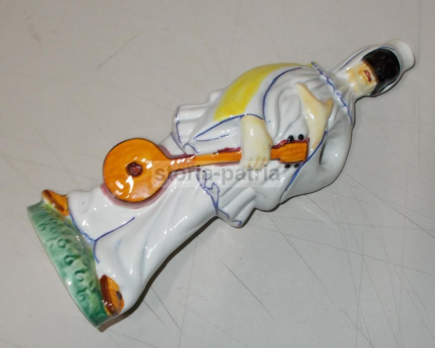 Bottiglia Ceramica Pulcinella Marmaca Maschera Napoletana Vintage