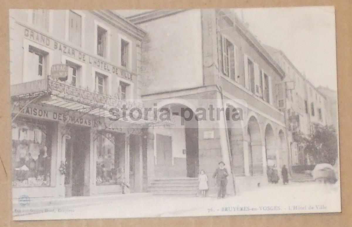 Cartolina Antica Bruyères, Vosges: Hôtel De Ville E Grand Bazar, 1900