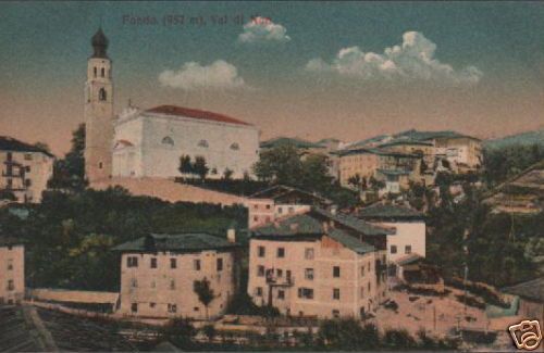 Fondo, Val Di Non: Cartolina Antica Panoramica Del Primo '900
