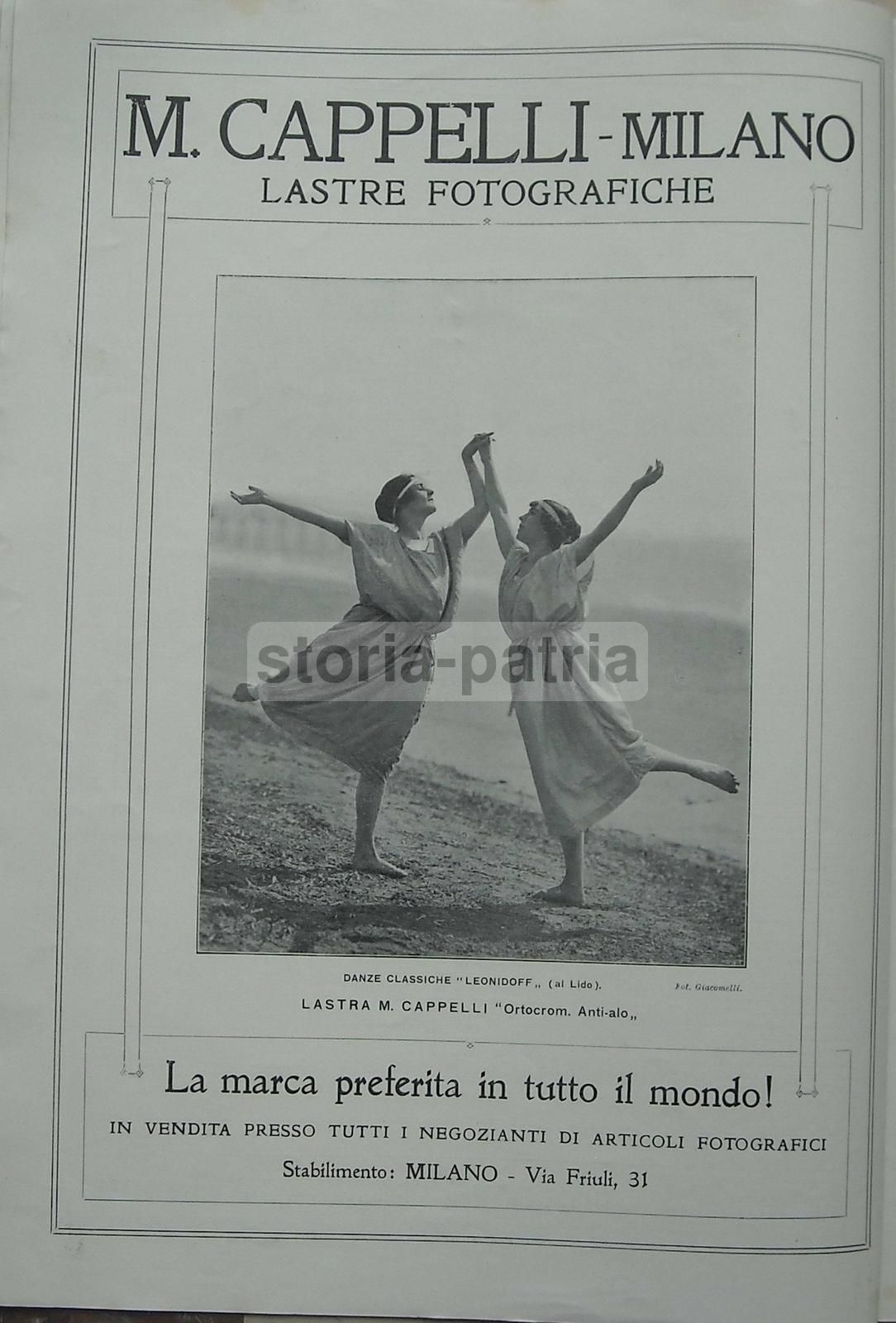 Lastra Fotografica Cappelli Ortocrom, Danzatrici Leonidoff, 1922