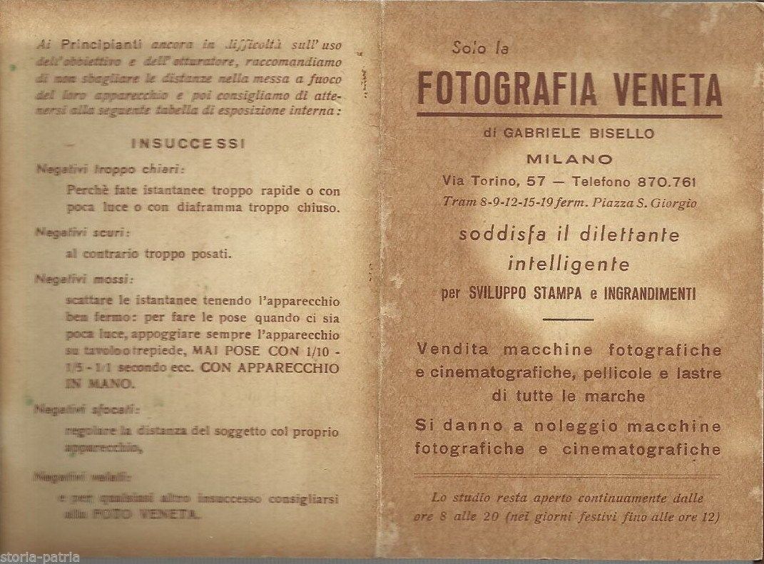 Pieghevole Pubblicitario Fotografo Bisello Milano Tabella Esposizione