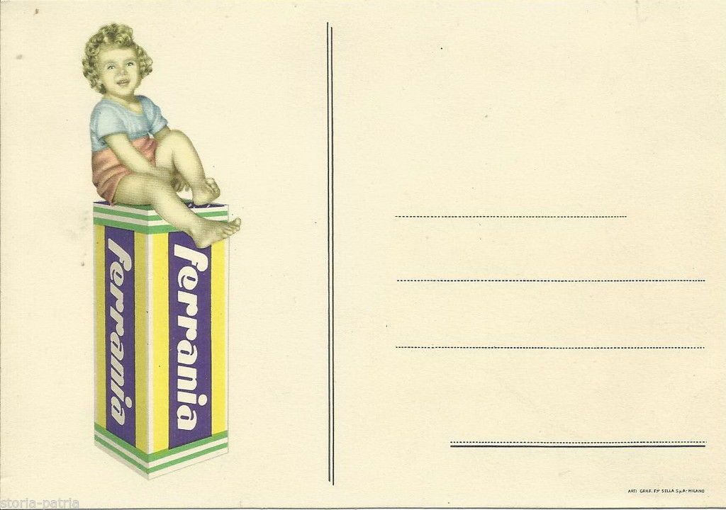 Cartolina Pubblicitaria Ferrania, Anni '50