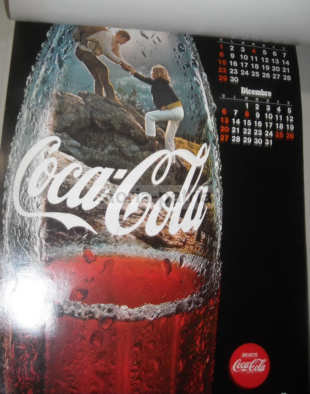 Calendario Pubblicitario Coca Cola 1970 Sport Fotografia Vintage
