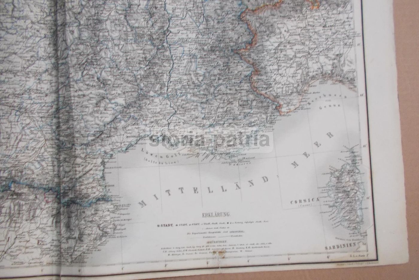 Mappa Antica Della Francia, Corsica E Liguria, 1860 1880, Weimar Institut