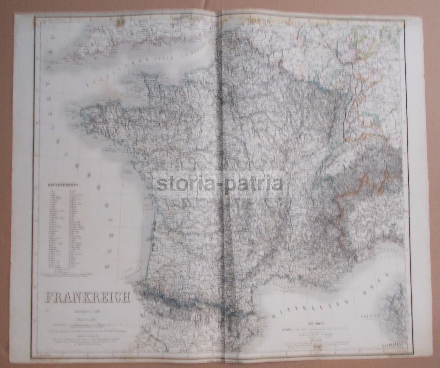 Mappa Antica Della Francia, Corsica E Liguria, 1860 1880, Weimar Institut