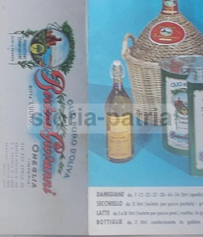 Depliant Frantoio Oleario L'Ulivo Giovanni Bertora Oneglia 1966