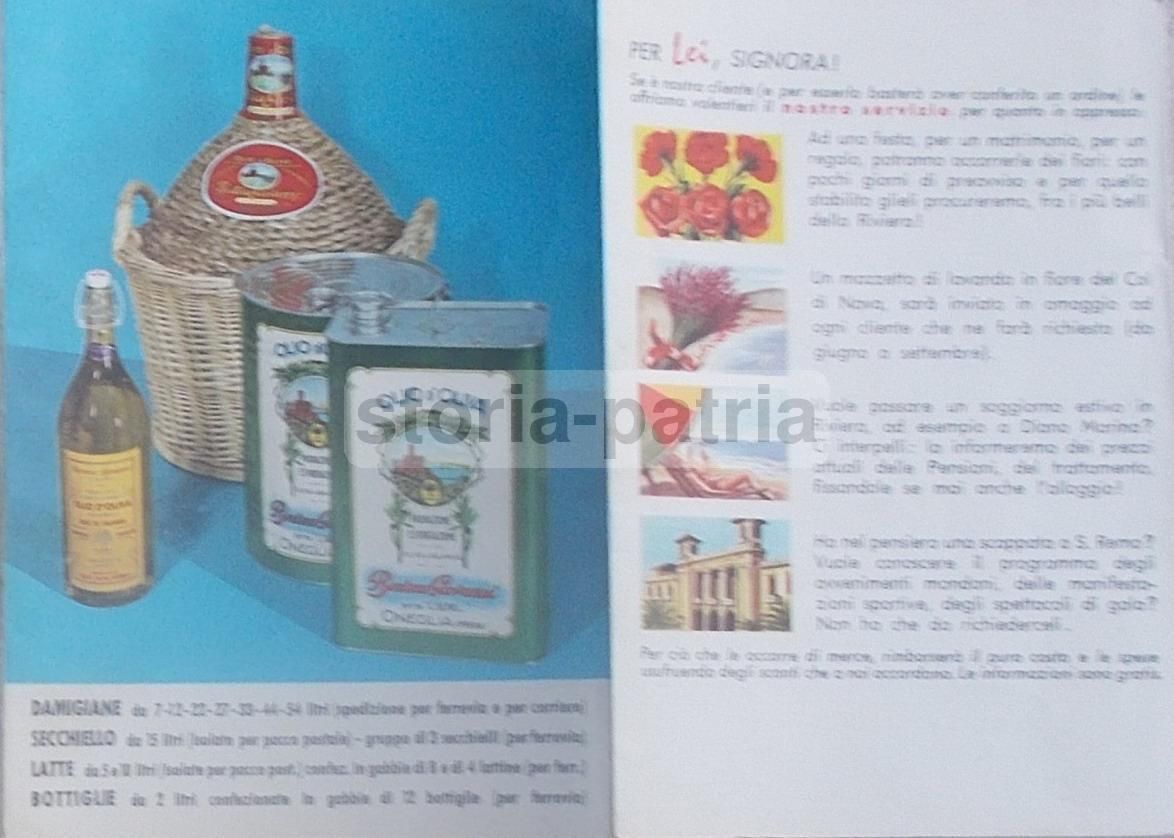 Depliant Frantoio Oleario L'Ulivo Giovanni Bertora Oneglia 1966